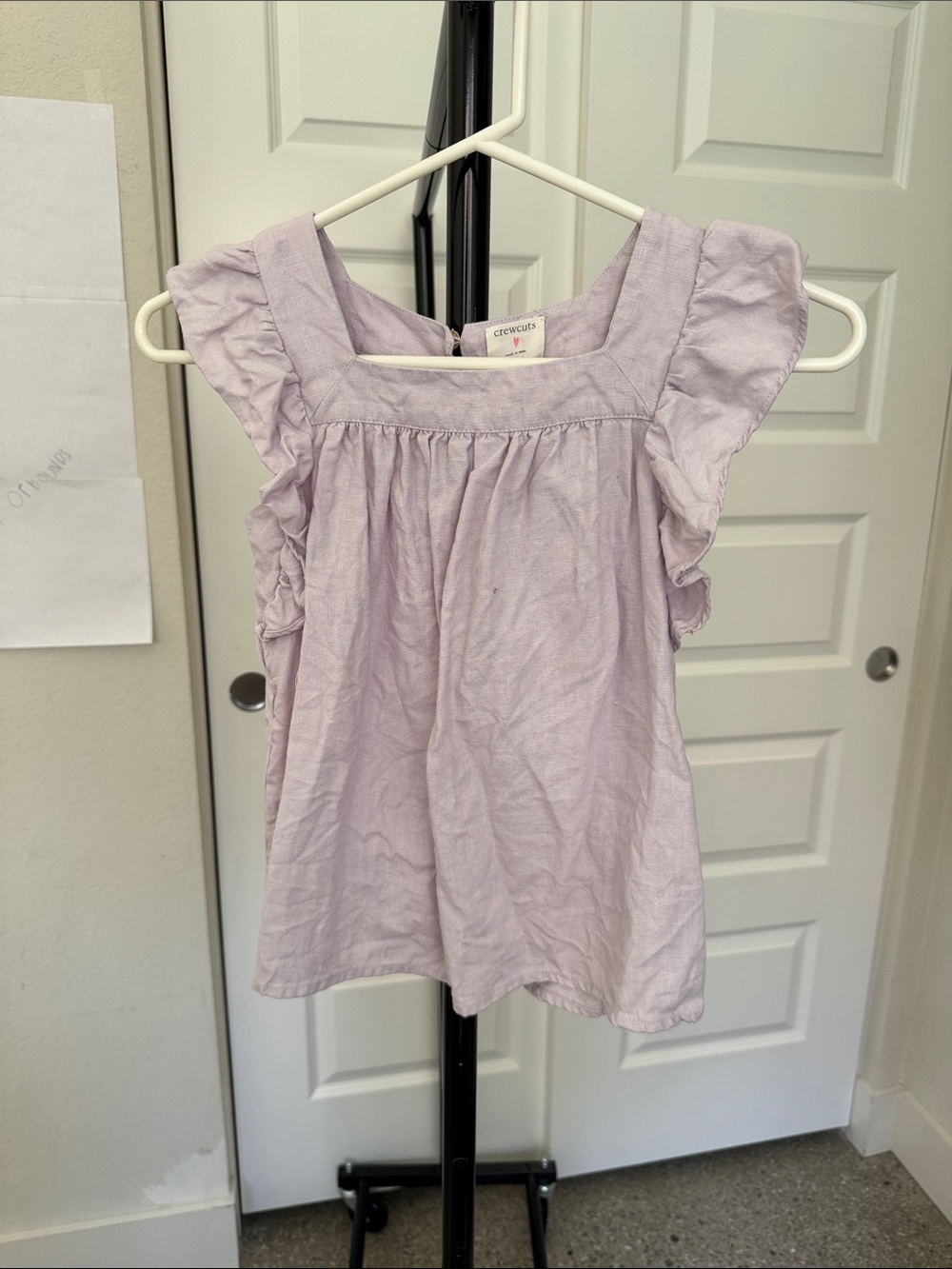 Crewcuts Girls Lavender Ruffled Sleeve Top